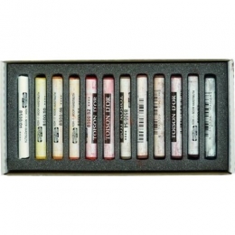 TOISON D'OR Softpastellkreide | 10 mm runde weiche Künstler-Pastellkreide 12er Brauntöne