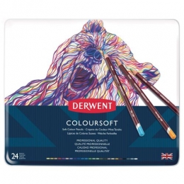 Derwent Coloursoft Pencils | 24 Farbstifte im Metalletui