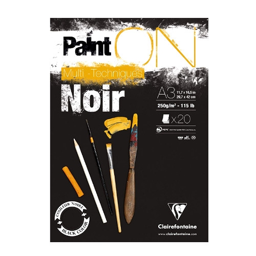 Clairfontaine Paint'ON Multitechnik 250g A3 - Schwarz