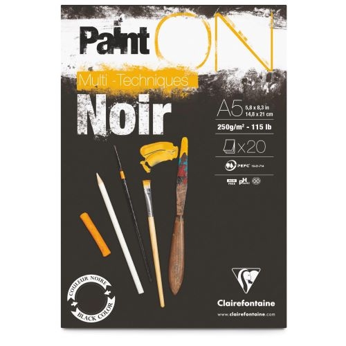 Clairfontaine Paint'ON Multitechnik 250g A5 - Schwarz