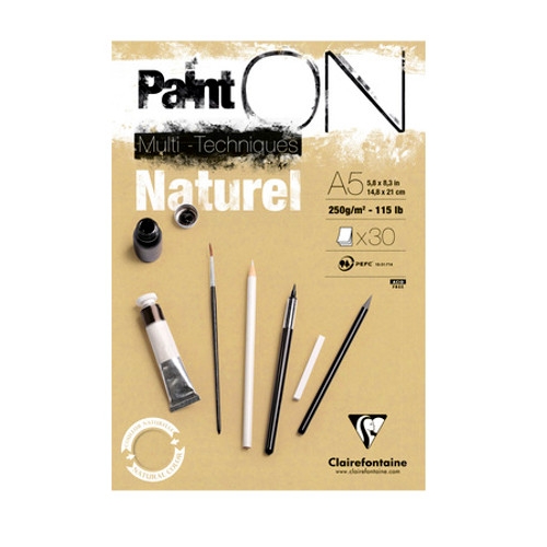 Zeichenblock Paint-On Naturel  Karton A5 250g/m²