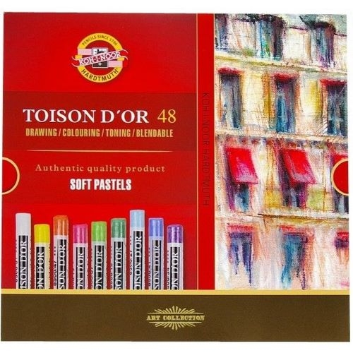 TOISON D'OR Softpastellkreide | 10 mm runde weiche Künstler-Pastellkreide 48-er Set