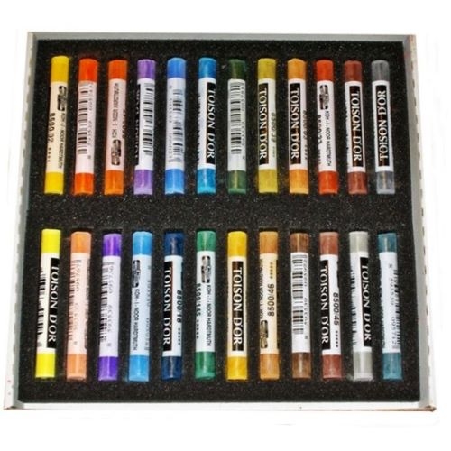 TOISON D'OR Softpastellkreide | 10 mm runde weiche Künstler-Pastellkreide 48-er Set