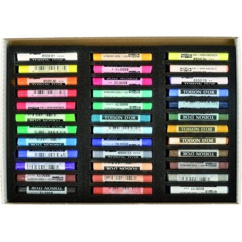 TOISON D'OR Softpastellkreide | 10 mm runde weiche Künstler-Pastellkreide 36-er Set