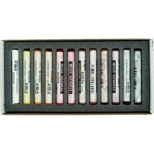 TOISON D'OR Softpastellkreide | 10 mm runde weiche Künstler-Pastellkreide 12er Brauntöne