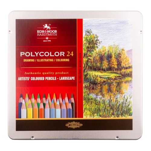 Polycolor Künstlerfarbstifte | 24-er Set "Landschaft" im Metalletui